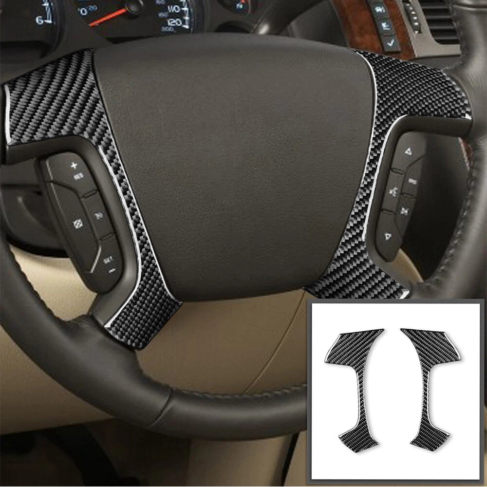 Carbon Fiber Steering Wheel Cover Trim for Chevrolet Tahoe GMC Yukon (2007-2014)