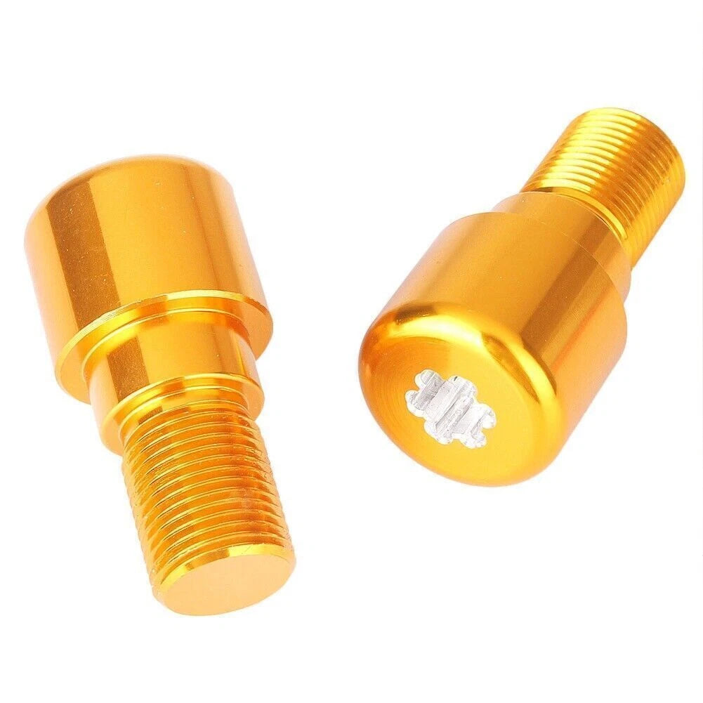 18mm Gold Handlebar Grips End Cap Plugs for Motorcycle Dirt Bike