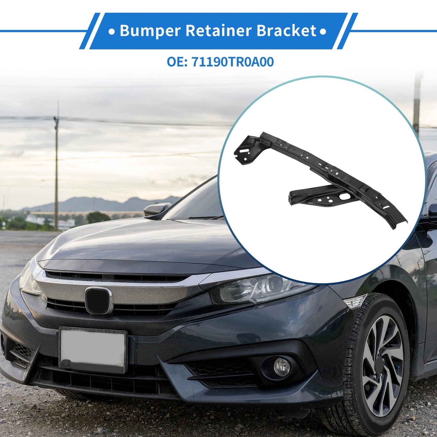Front Left Bumper Retainer Bracket for Honda Civic (2012-2015)