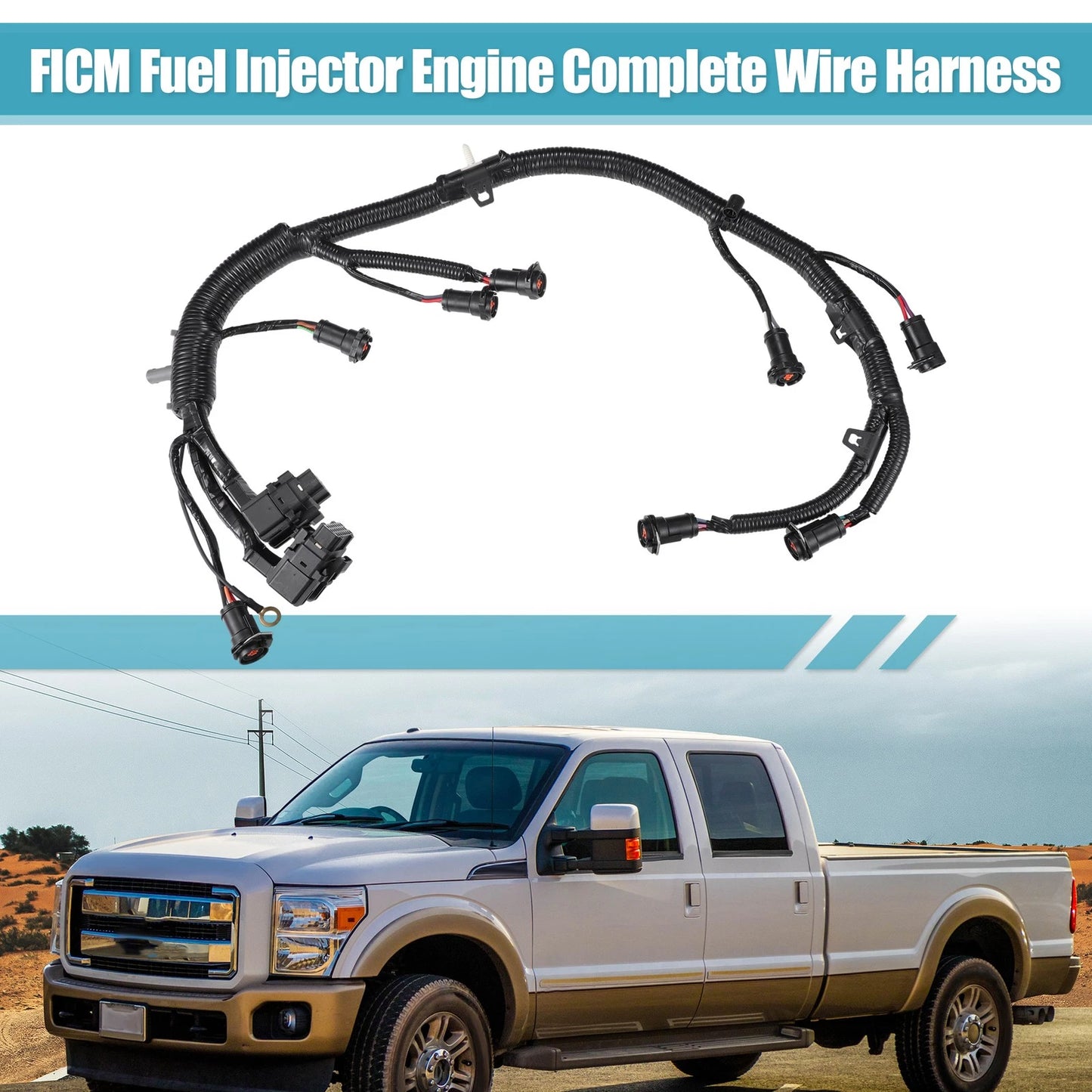 Fuel Injector Engine Wire Harness for Ford F250 F350 F450 F550 (2003-2007)
