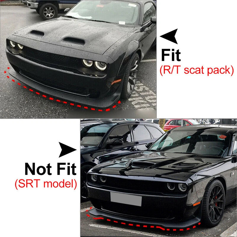 Yellow Front Bumper Lip Splitter Protector Trim for Dodge Challenger (2015-2020)