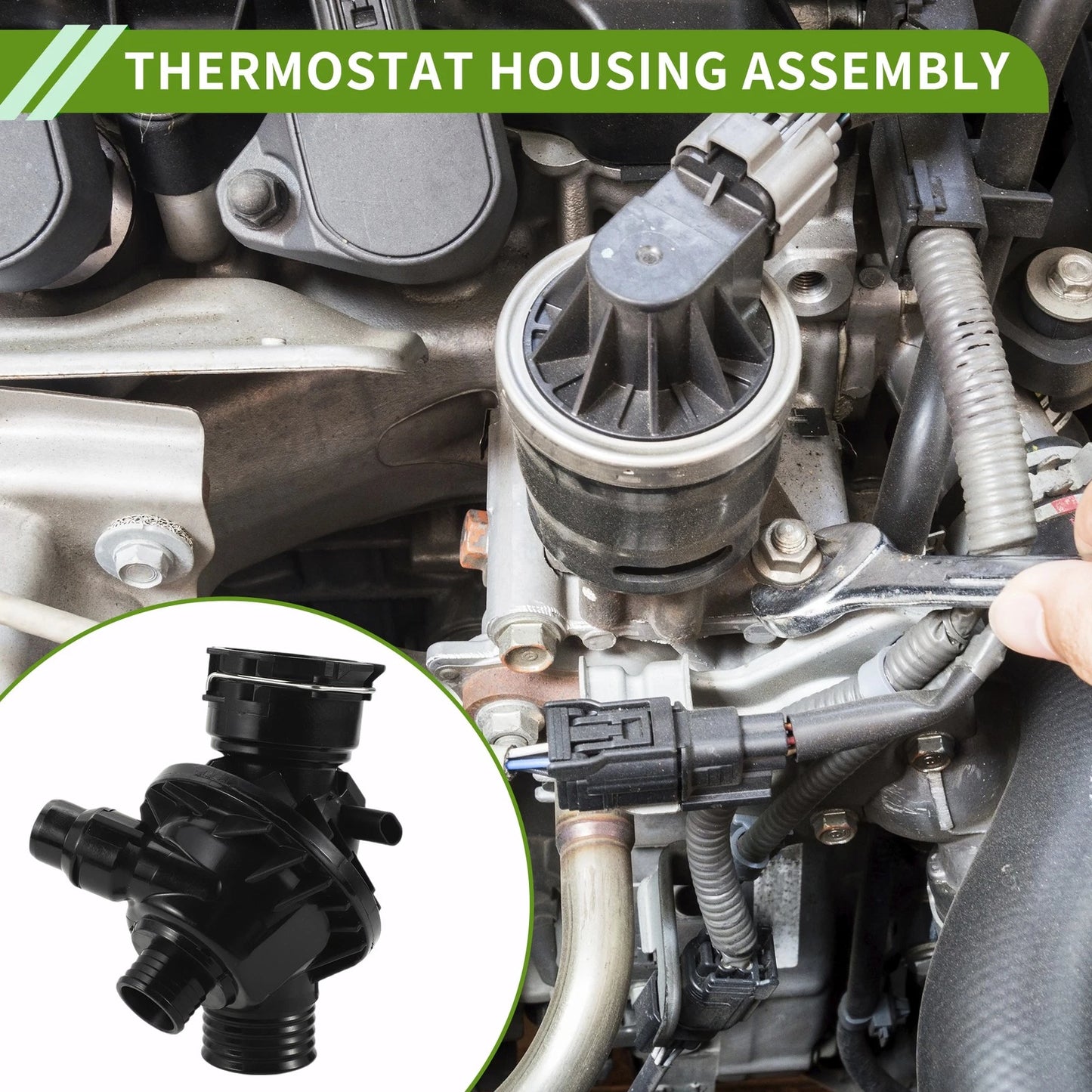 Engine Coolant Thermostat Housing for BMW E92 F30 F15 335i 435i X5 X6 (2007-2019)