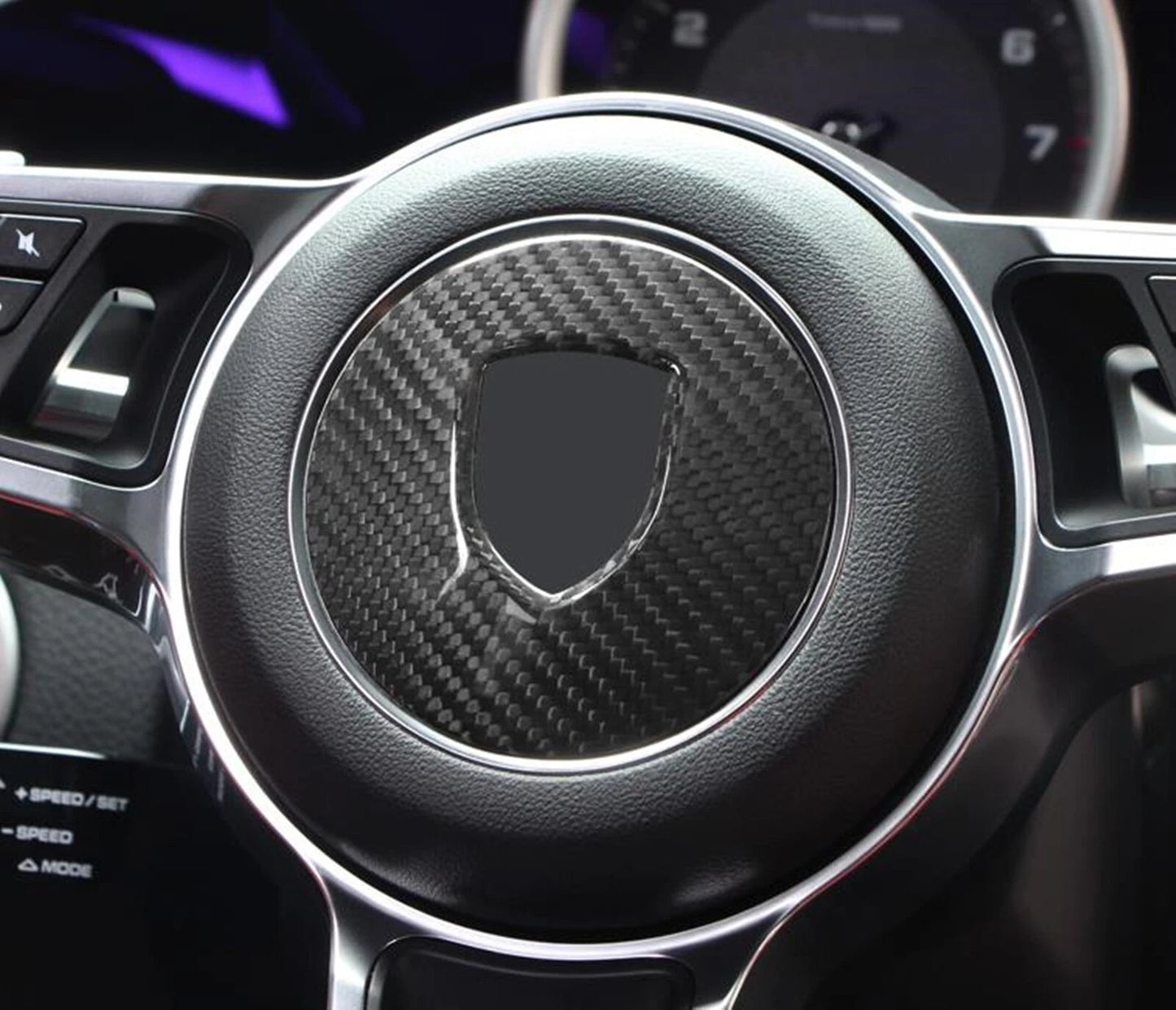 1x Carbon Fiber Steering Wheel Cover for Porsche 718 Boxster Cayman (2014-2020)