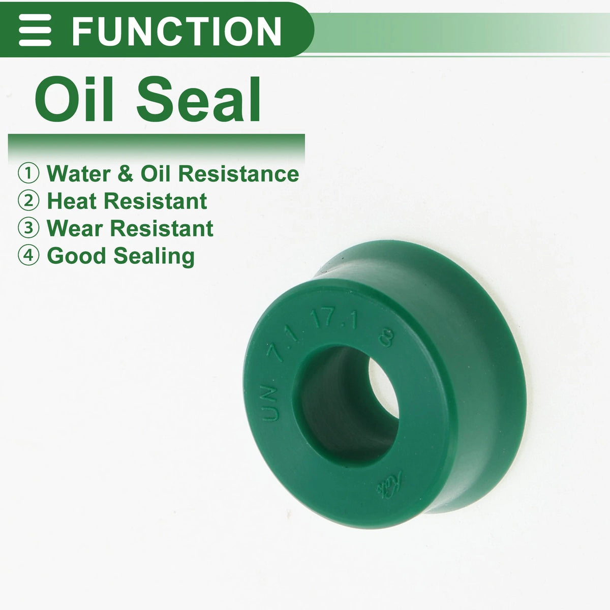 Oil Seal 7.1x17.1x8mm High Pressure Green 5 Pcs