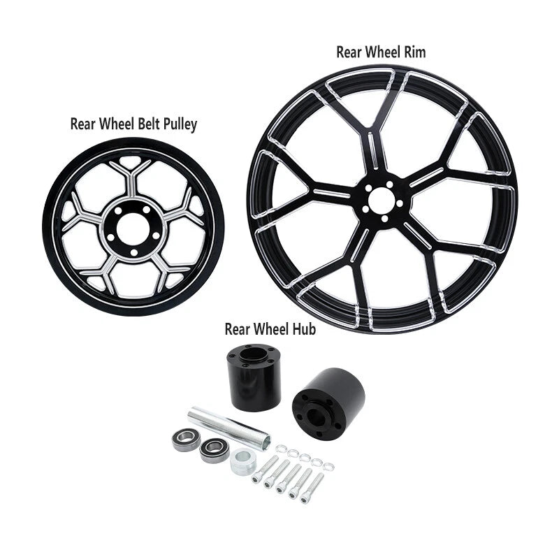 18x5.5 Rear Wheel Rim Hub Pulley Sprocket for Harley Road Glide (2009-2023)
