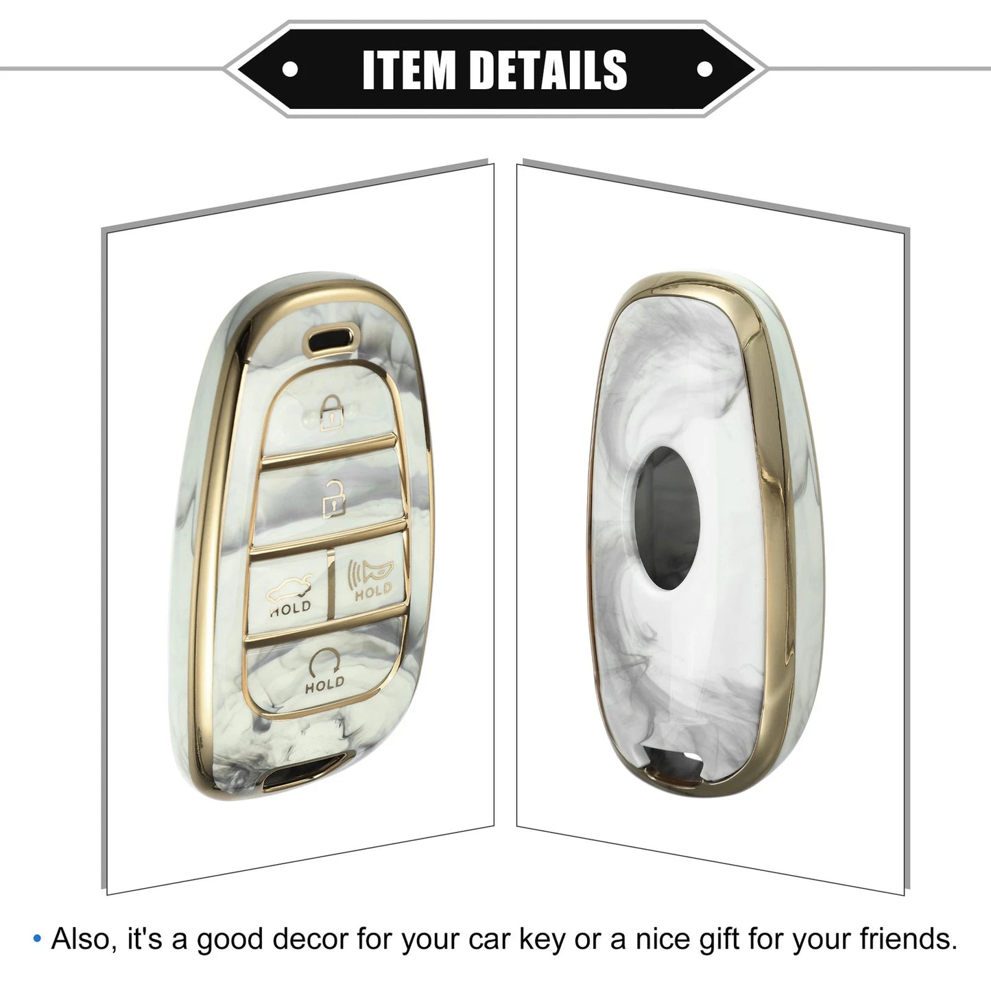 Key Fob Cover for Hyundai Tucson 2020-2022 5 Button Soft TPU Gray