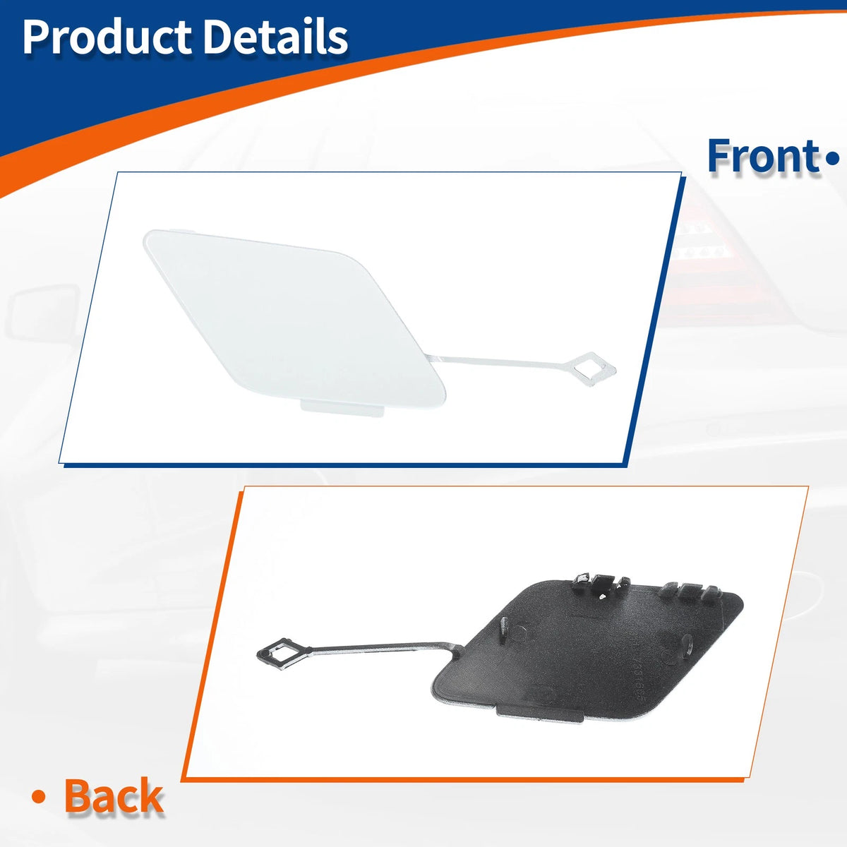 Front Right Tow Hook Cover for BMW 535i 550i GT White