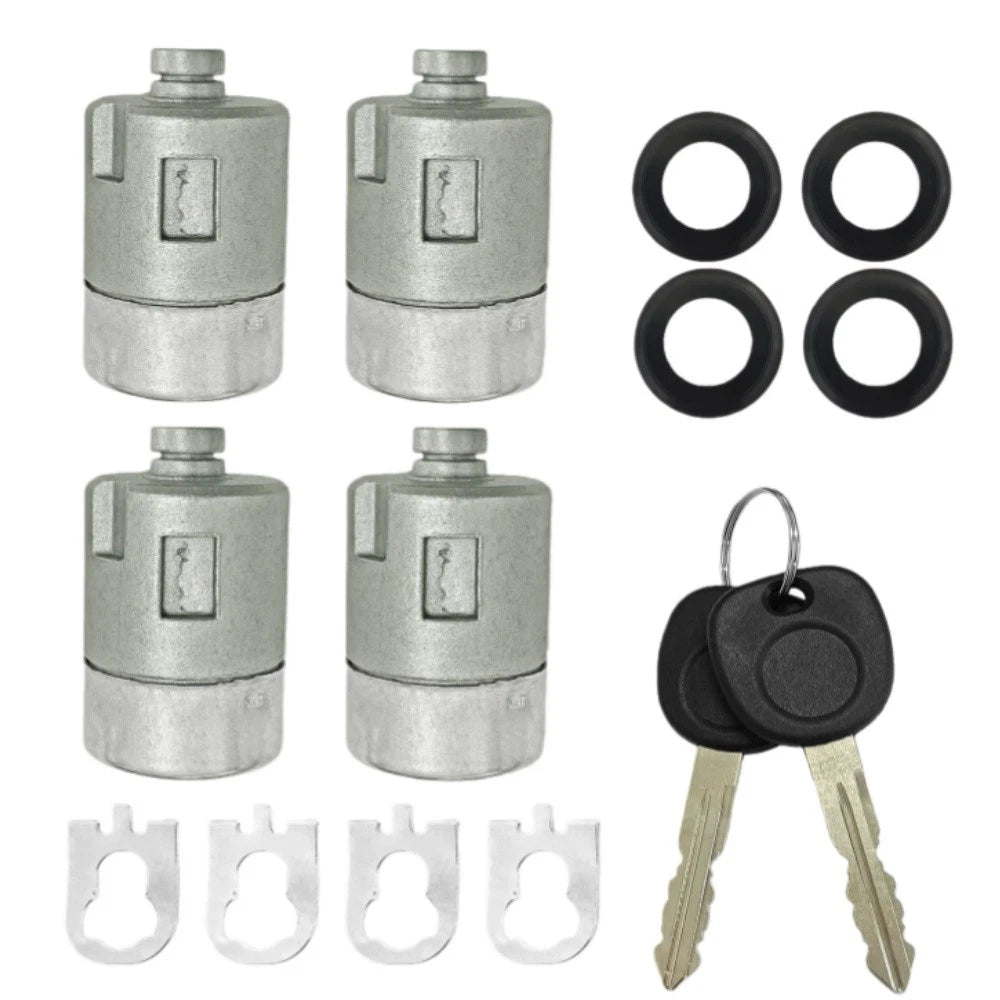 4 Pcs Door Lock Cylinder & 2 Keys for Chevrolet Express 1500 2500 3500 (2001-2010)