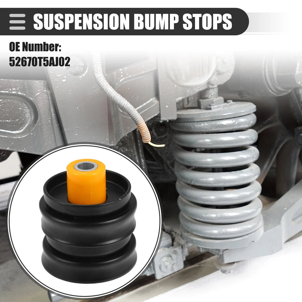Rear Suspension Bump Stop for Honda HR-V 2016-2020 (2 x) Black