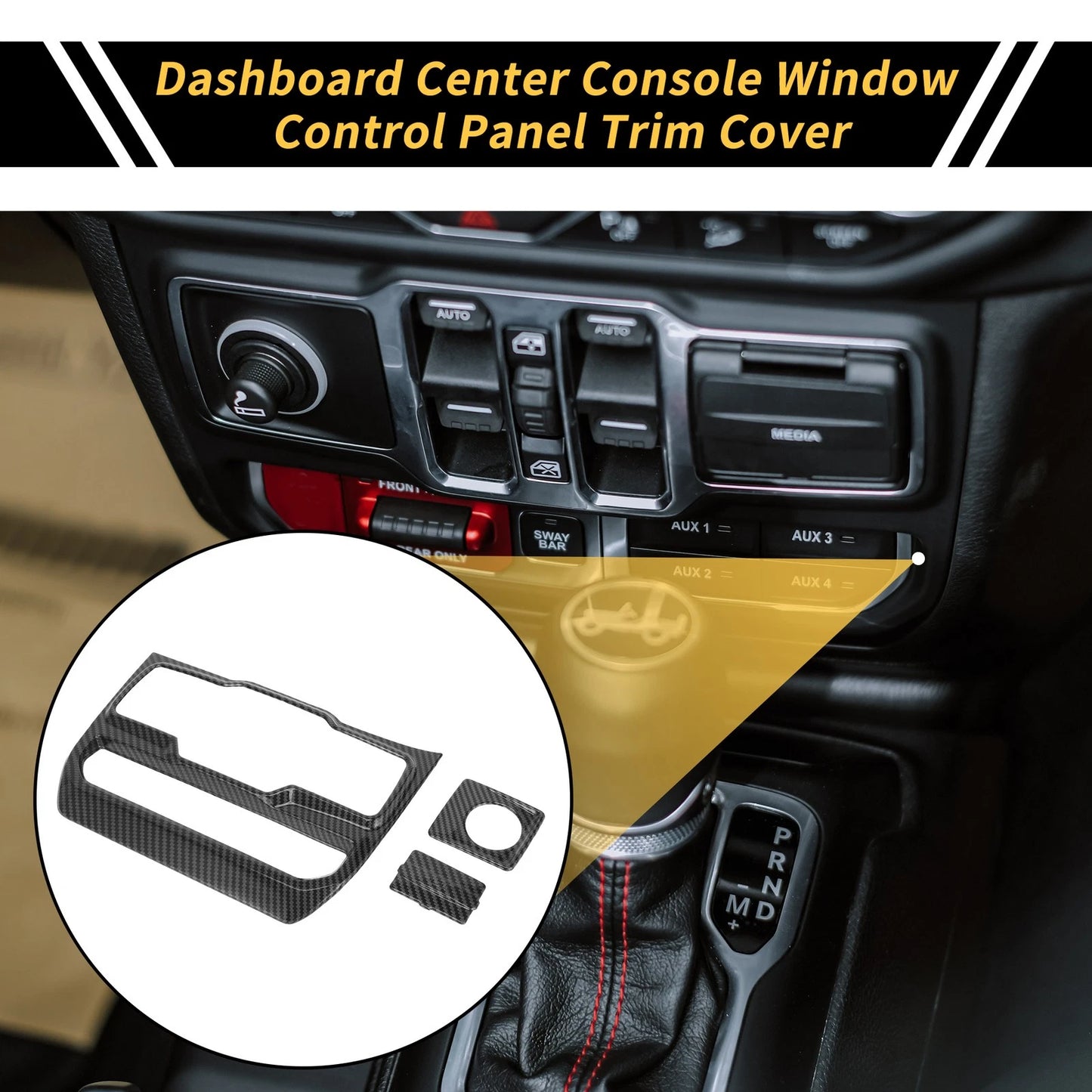 Dashboard Center Console Window Control Panel Cover for Jeep