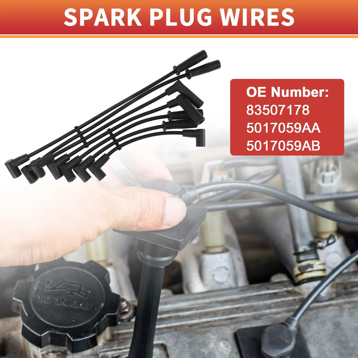 7 x Spark Plug Wire Ignition Coil Cables for Jeep Cherokee XJ (1991-1999)