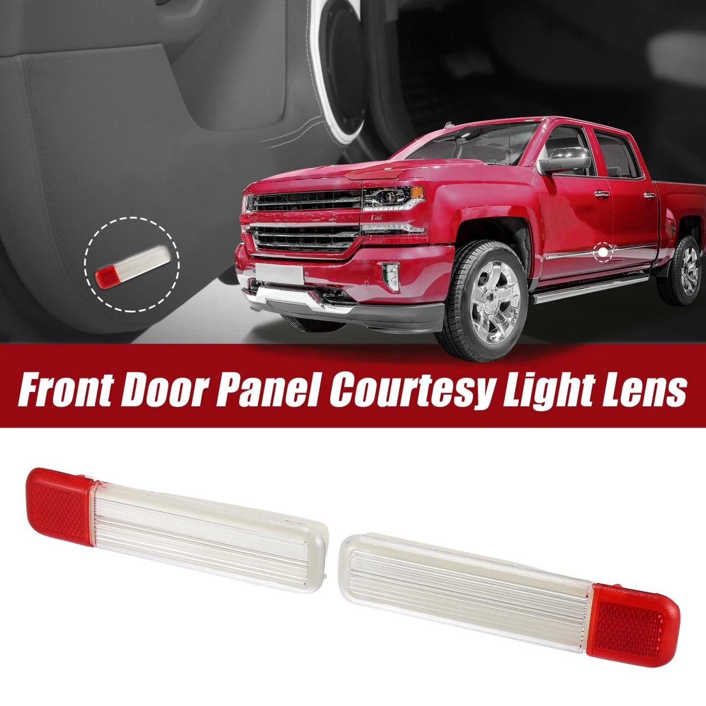 Interior Door Courtesy Light LED Lamps Pair for Chevy Silverado GMC Sierra