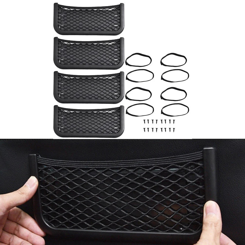 4PCS Elastic Car Storage for RV/Truck/Boat Trunk with Screws/Straps