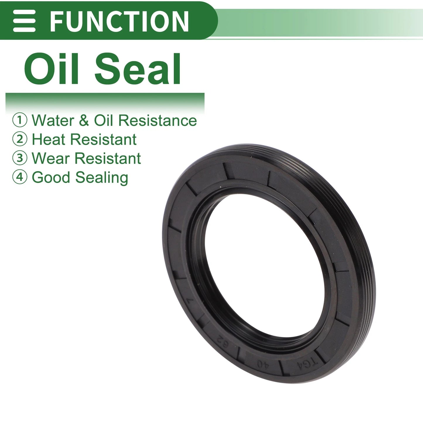 Oil Seal 40x62x7mm NBR Rubber High Pressure Black 5 Pcs