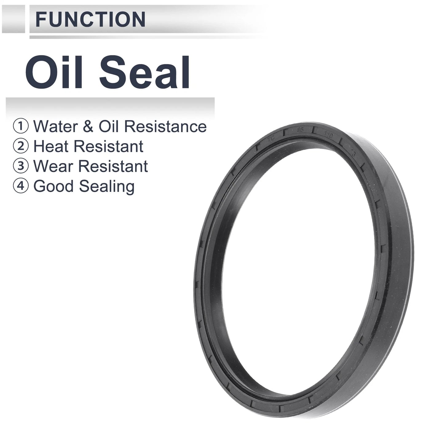 Oil Seal Rotary Shaft Seal Nitrile Rubber 95x110x13mm Black 5 Pcs for Make Model