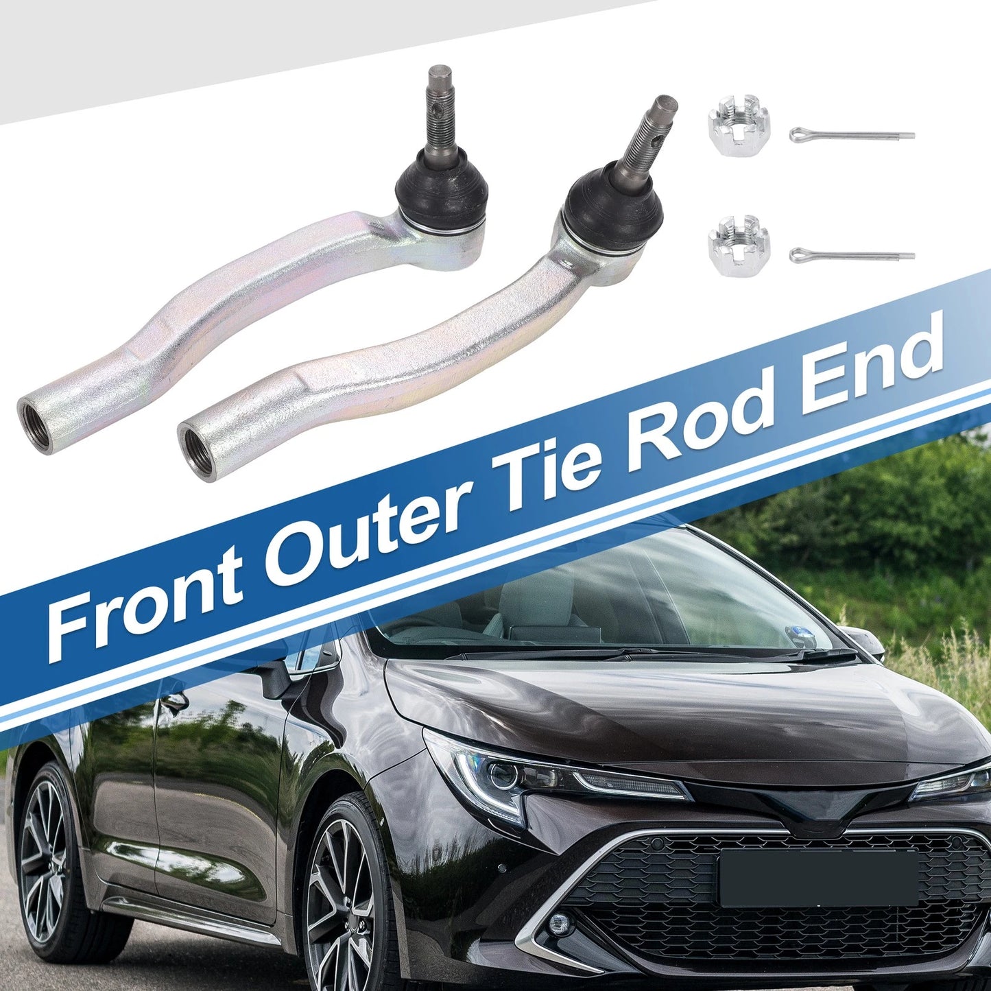 2 x Front Outer Tie Rod Ends for Toyota Sienna (2011-2019)