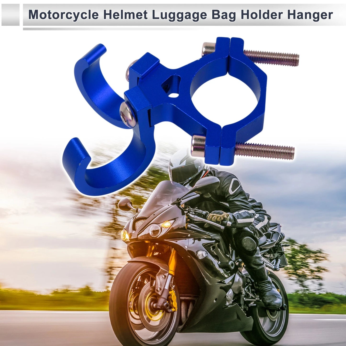 Arc Hanging Hook / Aluminum Alloy / Hexagon Wrench Screw Washer Blue for Motorcycle