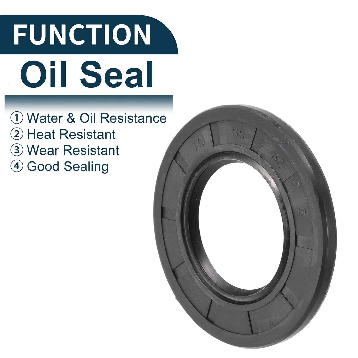 Oil Seal / 35x62x5mm / Seal Ring Rotary Shaft Seal NBR Rubber Black 5pcs