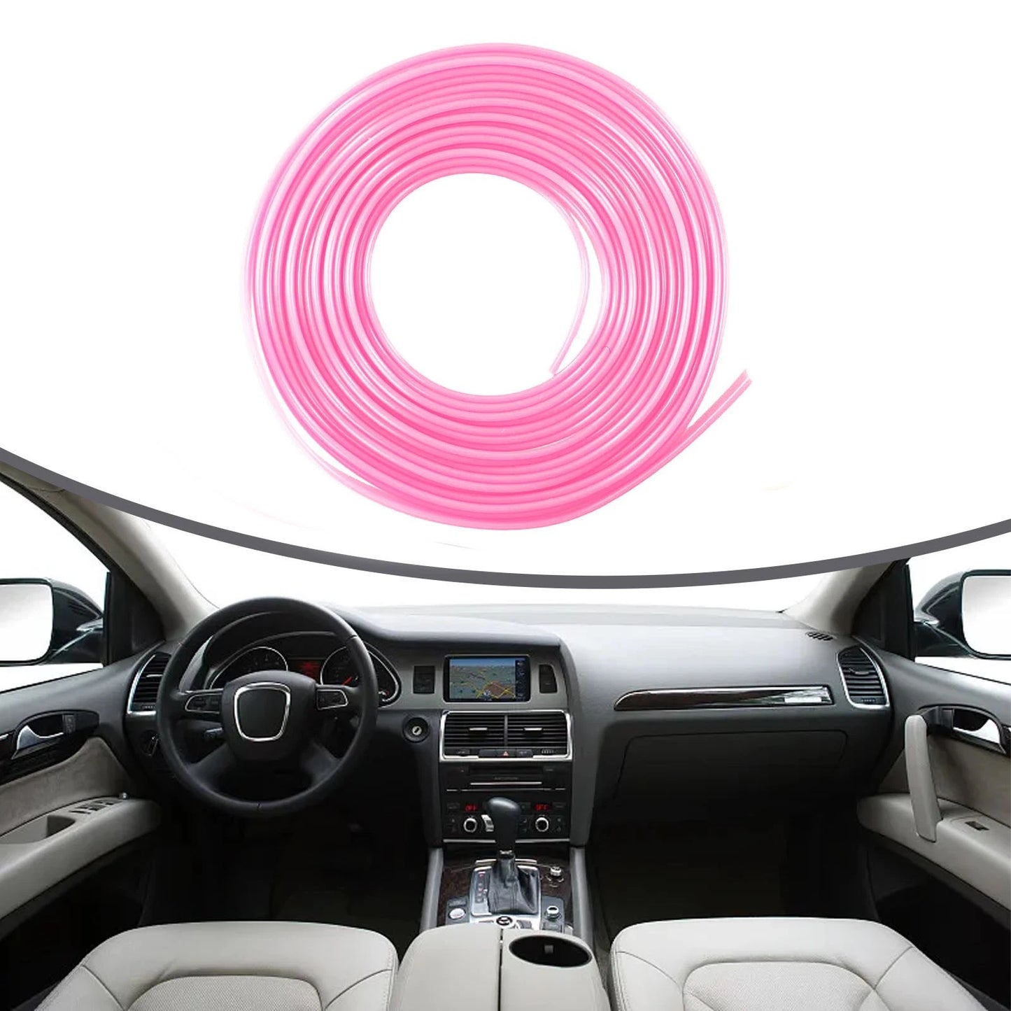 1 x 5M High Tensile Flesibility Molding Line for Car Interior Accessories Pink