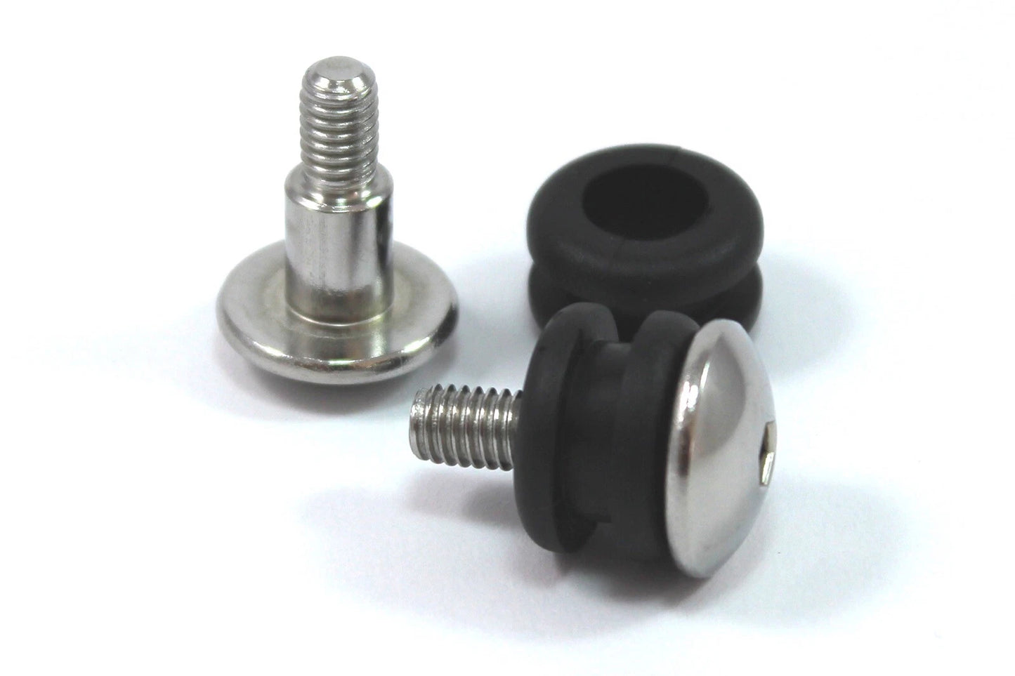 2 x Inox Tête de fourche Boulons & Caoutchouc Oeillets pour Suzuki