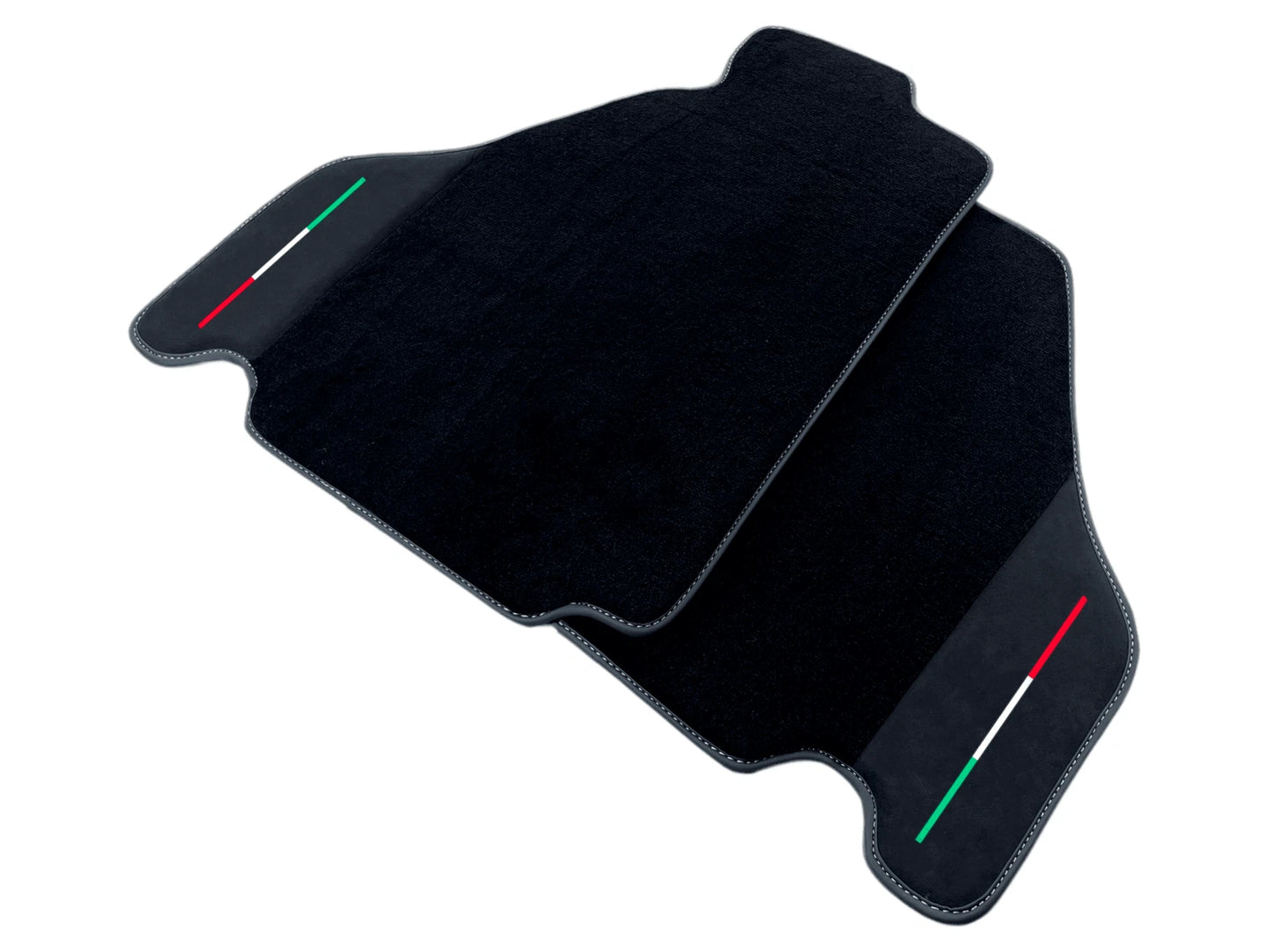 Black Floor Mats for Ferrari F430 2004-2009 with Alcantara Leather (2 x)