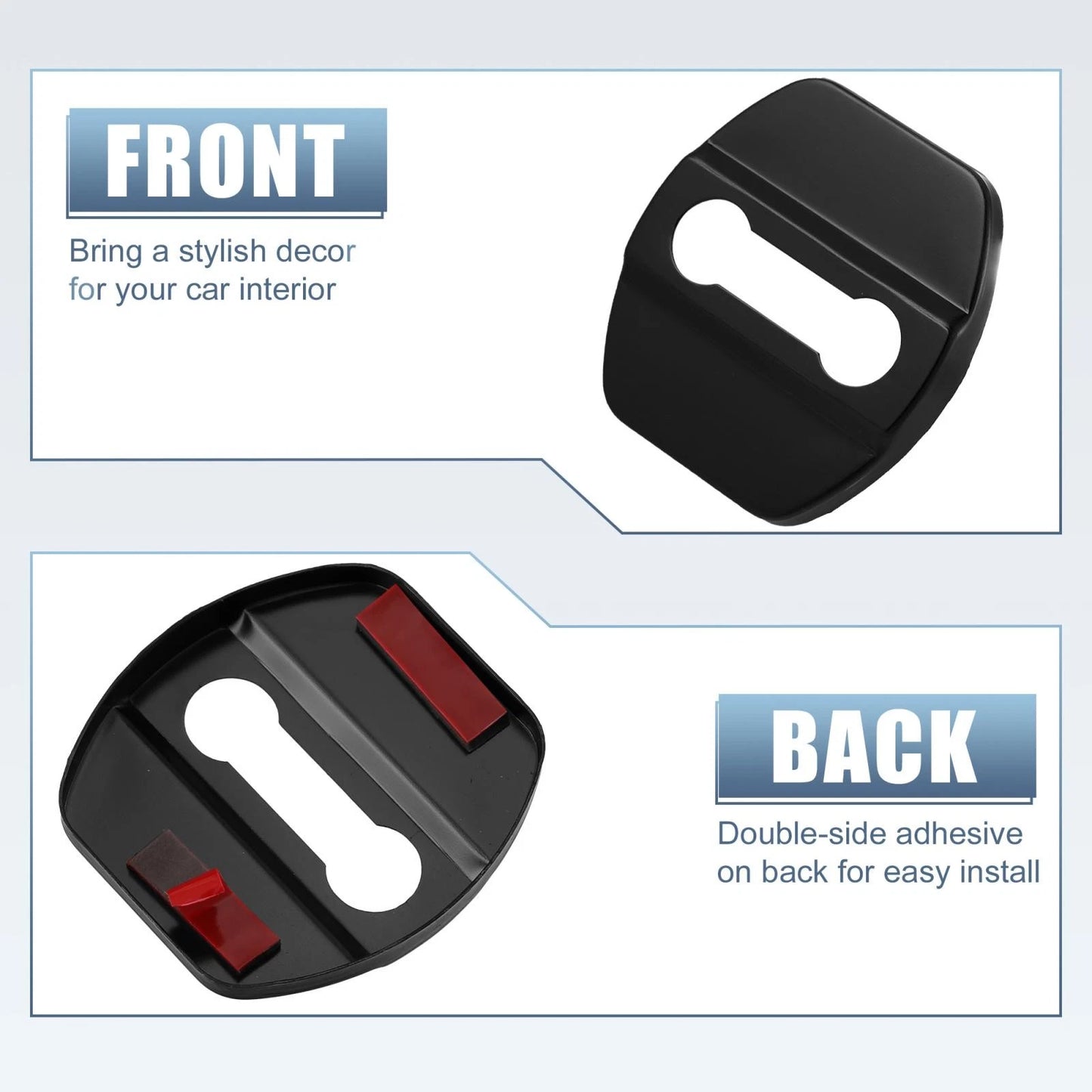 4pcs Door Lock Latches Covers Stainless Steel for Nissan Infiniti Black