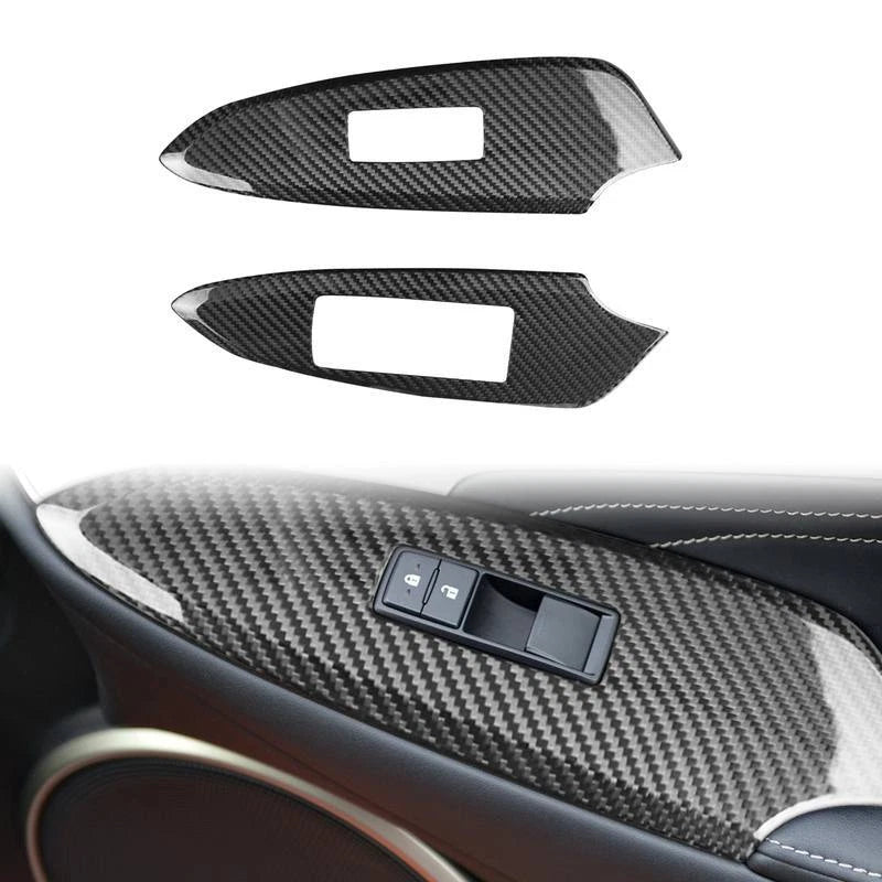 100% Dry Carbon Fiber Window Lift Switch Panel Cover Trim for Lexus RC 2015-2022