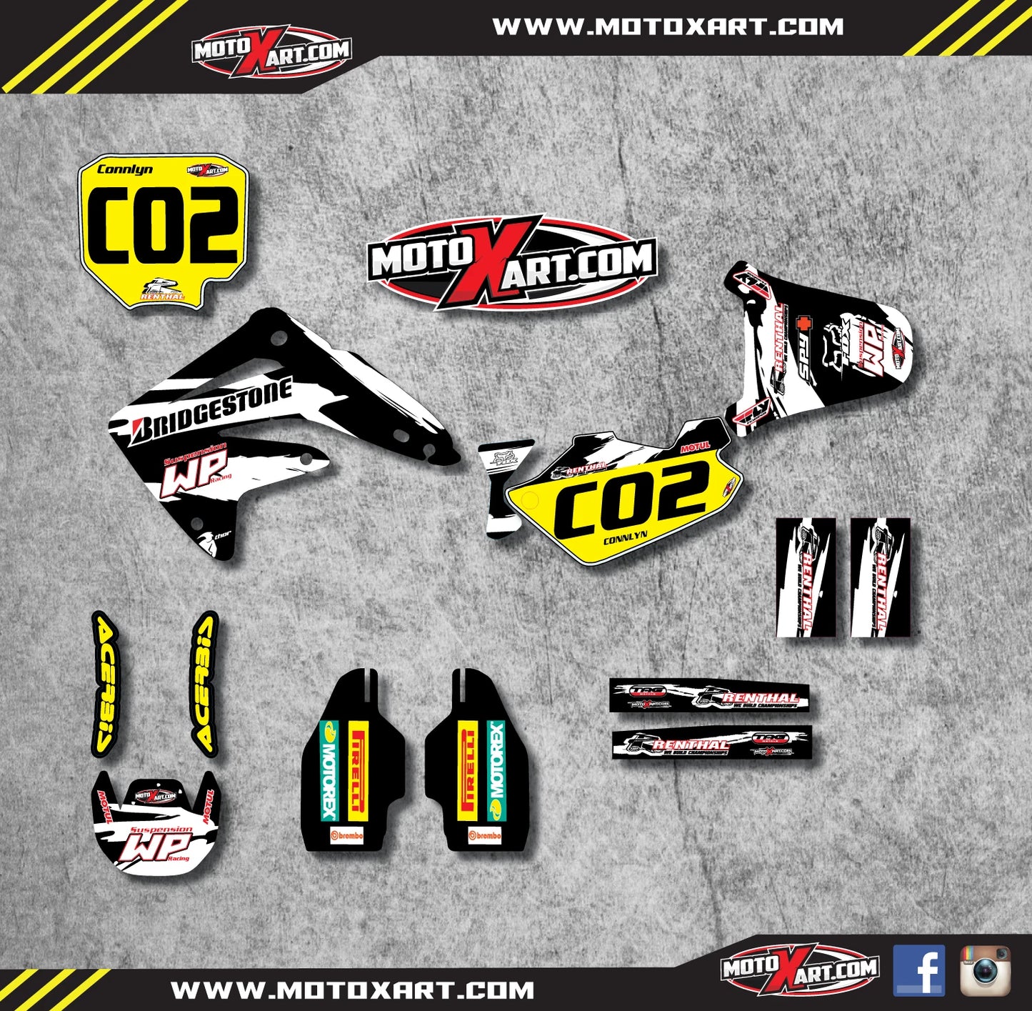 Custom Graphics Full Kit for Honda CR 85 (2002-2014) SAFARI Style Stickers