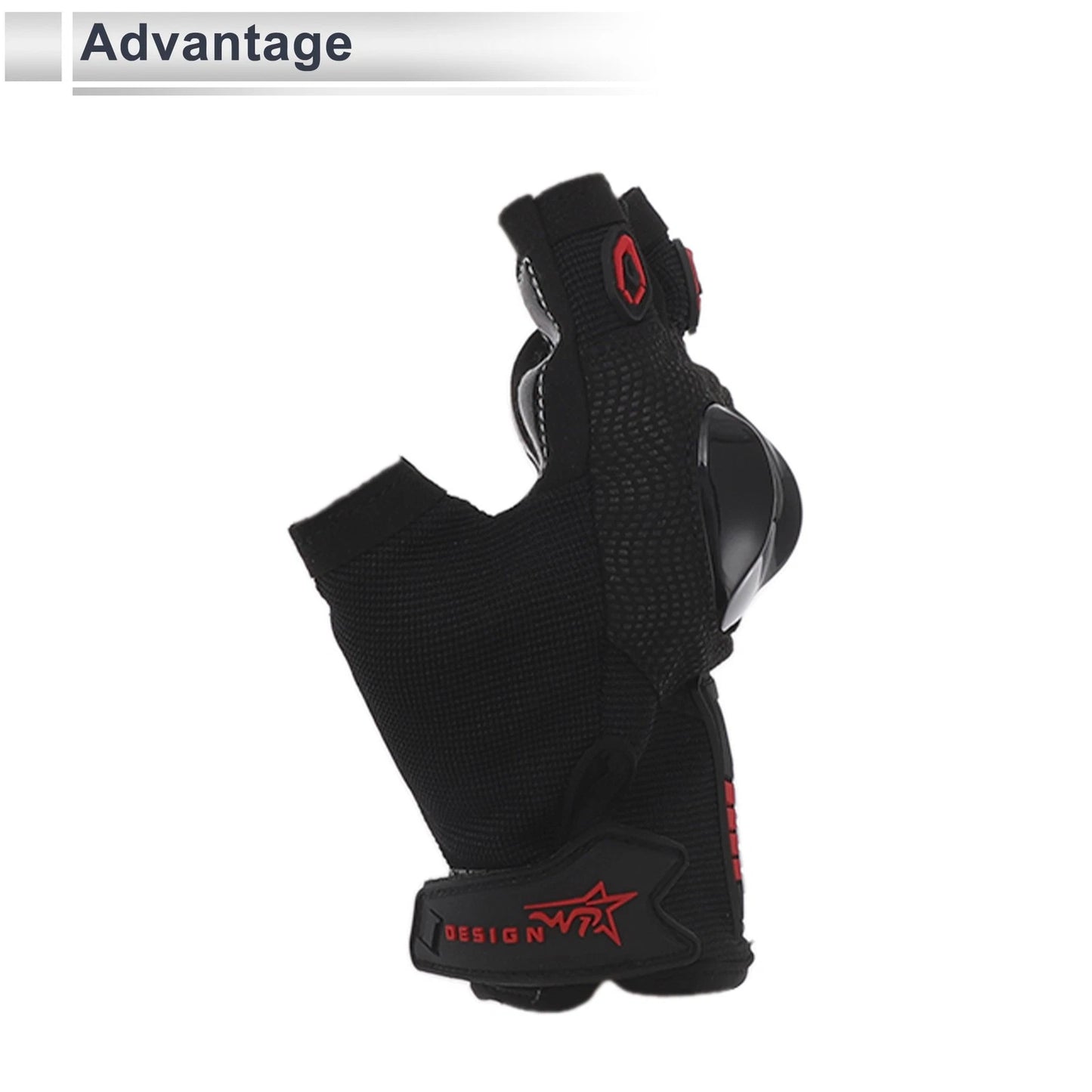 1 Pair Motorcycle Gloves Spring Summer Breathable Smartphone Touch M Red TPU