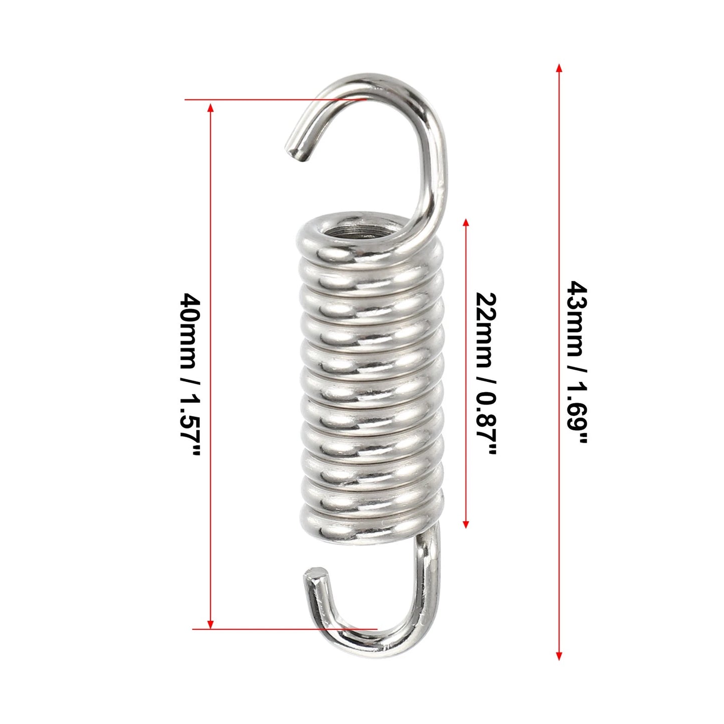 Spring 6 Pcs 43mm 1.69 Silver Tone Muffler Exhaust Pipe for Motorcycle