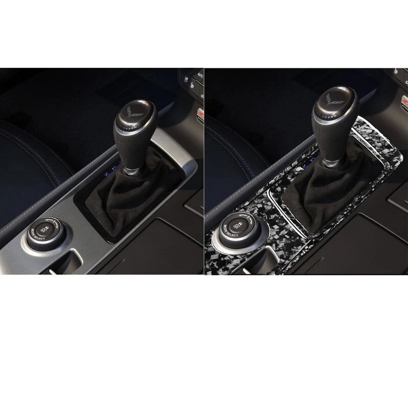 Carbon Fiber Gear Shift Panel Cover Trim for Chevrolet corvette C7 2014-2019