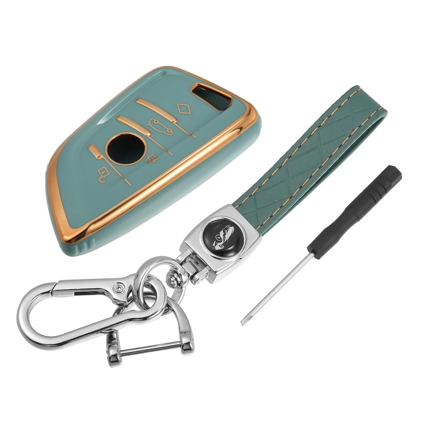 Key Fob Remote Control for BMW 1 2 3 5 6 7 Series X1 TPU Keychain Blue