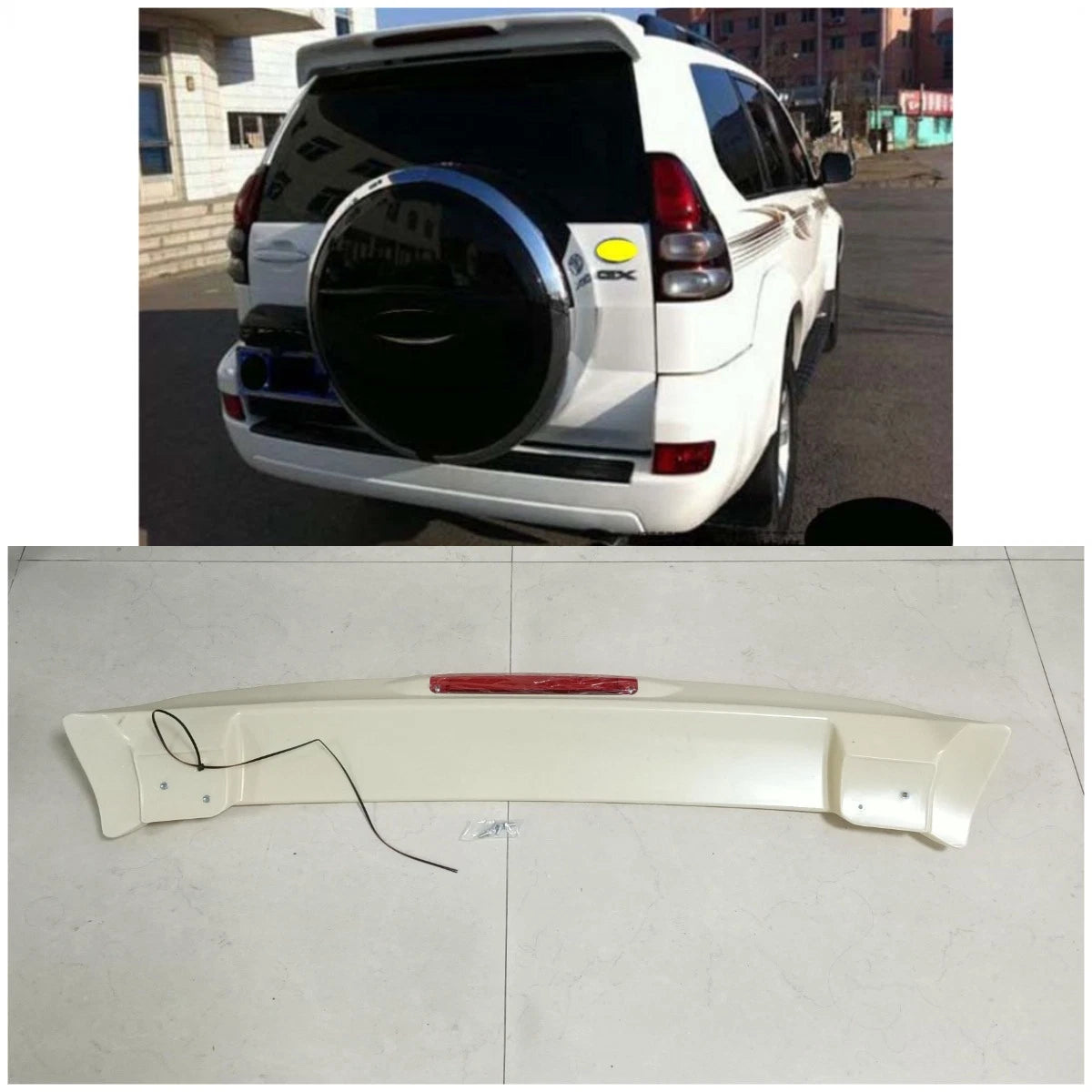 Factory Style Spoiler Wing ABS for Toyota Prado FJ120 with LED Light (2003-2009)