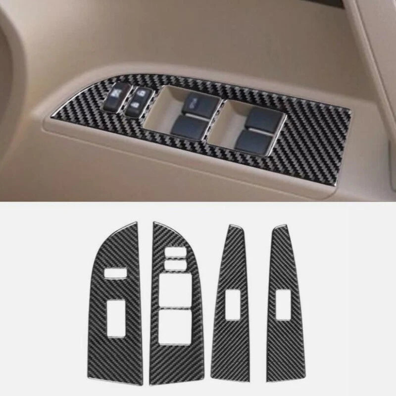 RHD Matte Carbon Fiber Interior Stickers for Toyota Highlander (2008–2013)