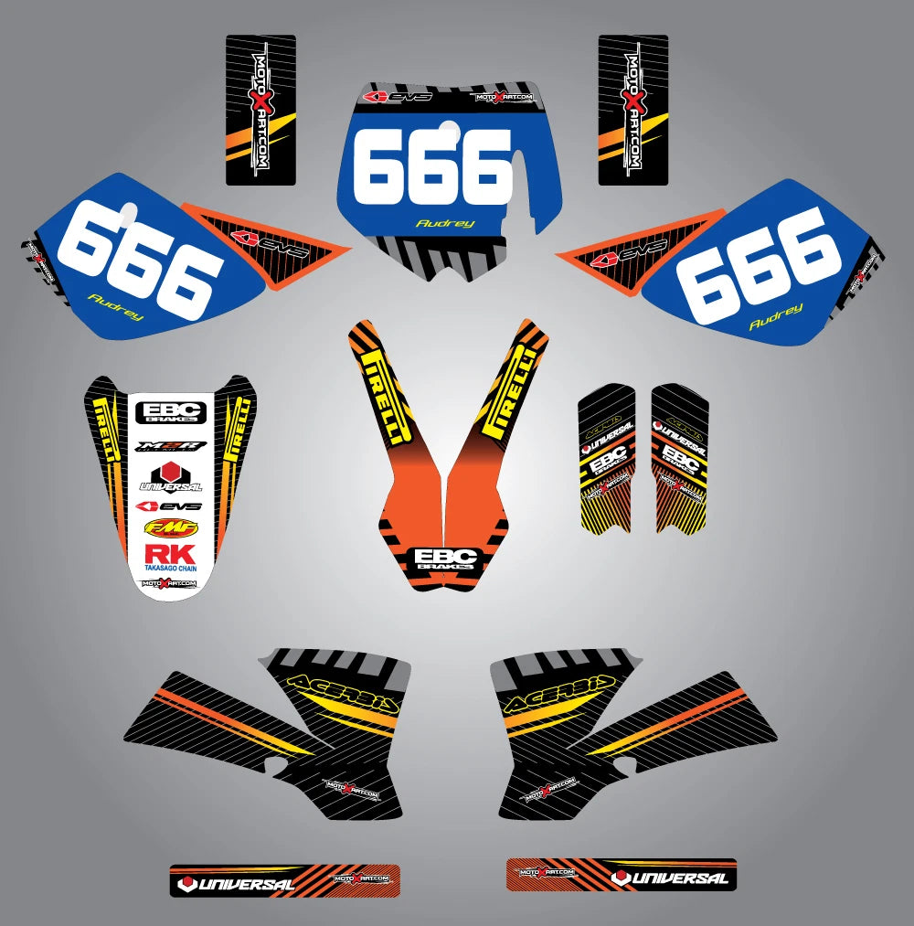 KTM 50 SX Full Graphics Factory Style Sticker Kit (2002-2008)