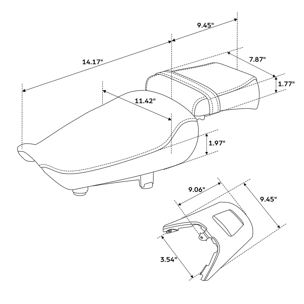 Black Driver & Passenger Seat for Harley Sportster S RH1250S (2021-2025)