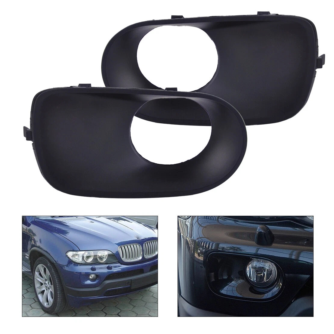 Front Bumper Fog Light Lamp Grills for BMW X5 (2000-2006)