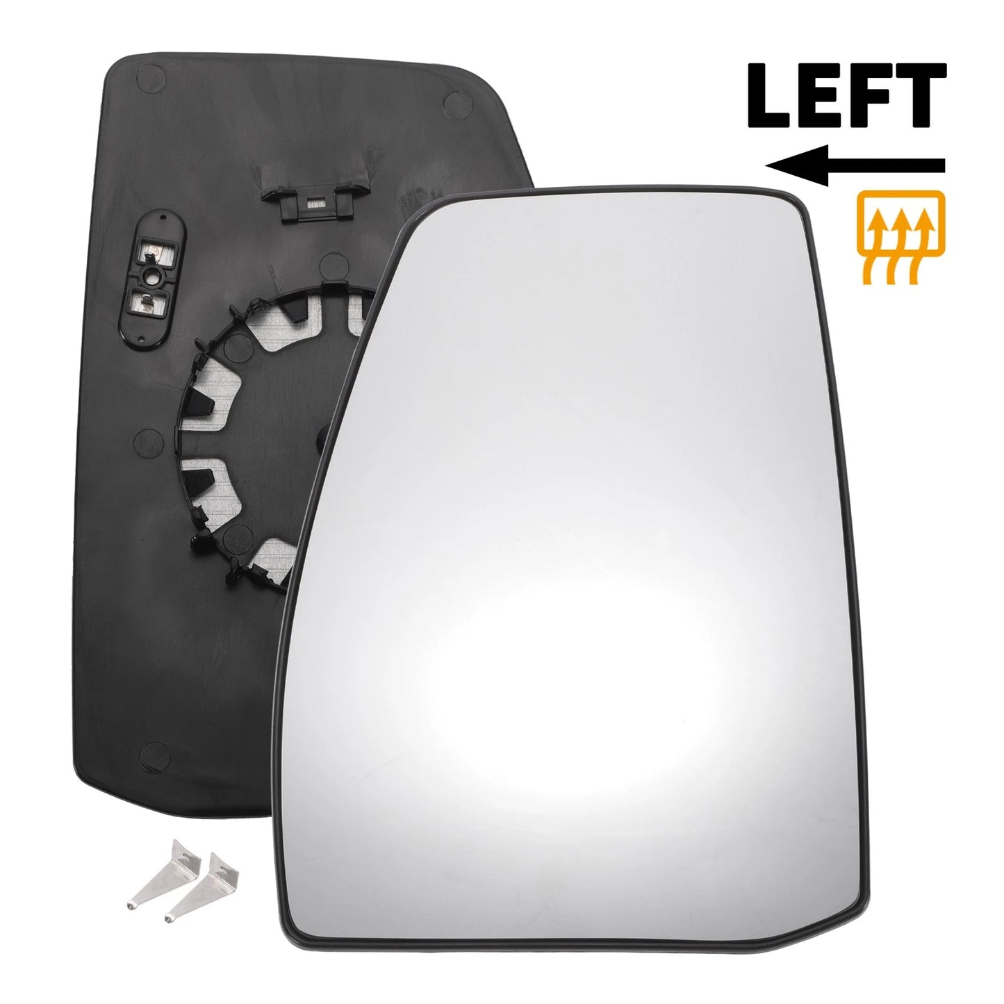 Left Side White Mirror Glass w/ Back Convex Heated for Ford Tourneo (12-22)