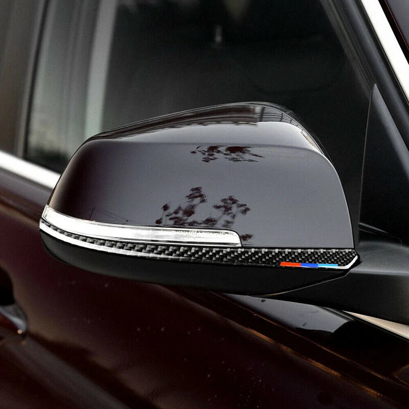 Real Carbon Fiber M Color Rearview Mirror Cover Trim for BMW F30 F35 (2003-2018)