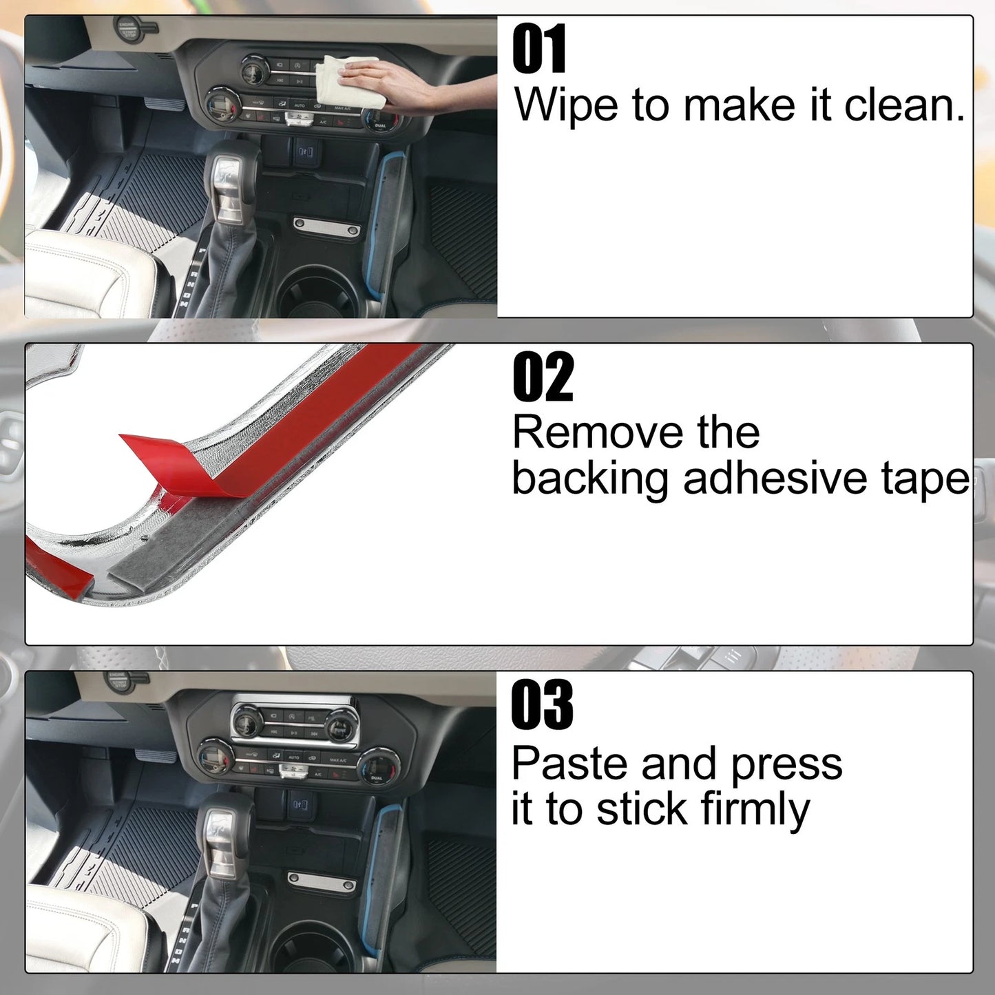 Center Console Button Frame Trim Cover for Ford