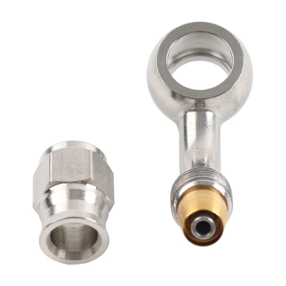 Stainless Steel 10.2mm 3/8" Eye Banjo Hose Ends AN-3 45�� for Motorcycle