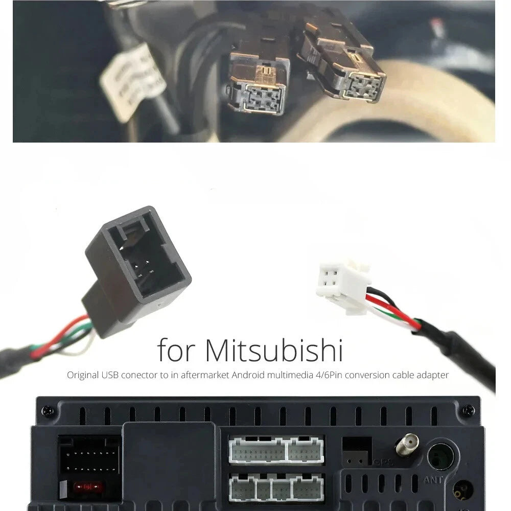 4 Pin 6 Pin Car Radio Wire Harness Adapter for Mitsubishi Pajero ASX (2018)