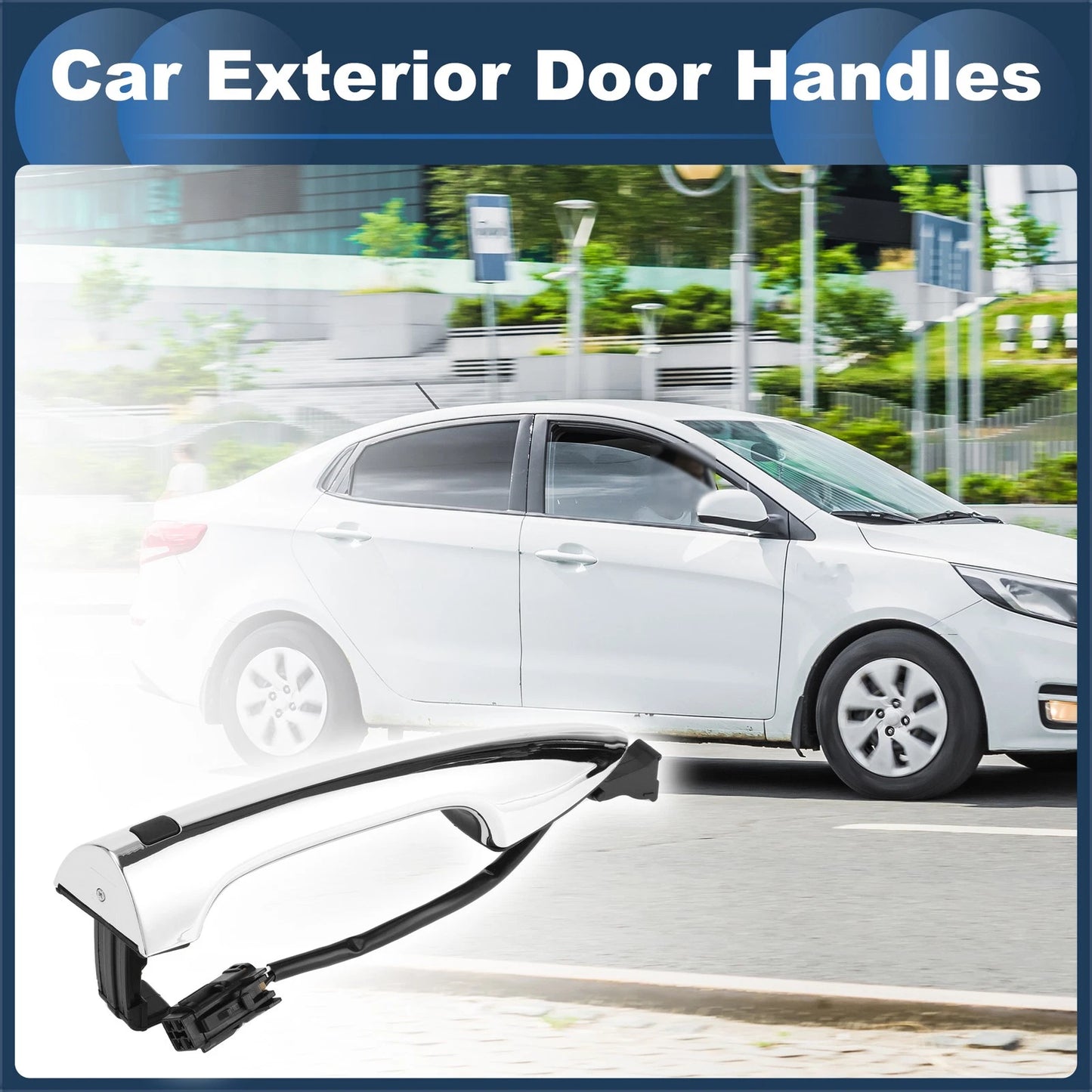 Front Right Exterior Door Handle for Kia K2 Silver Tone (2011-2016)