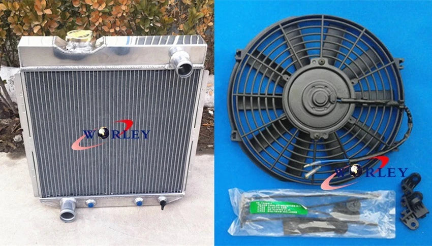 3 Row Aluminum Radiator + Fan for 1964-1966 Ford Mustang, Mercury Comet