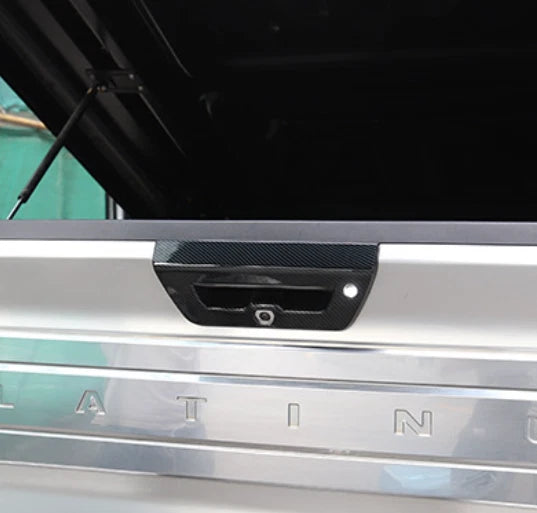 Carbon Fiber Rear Door Handle Bowl Tailgate Cover Trim for Ford F150 (2015-2019)