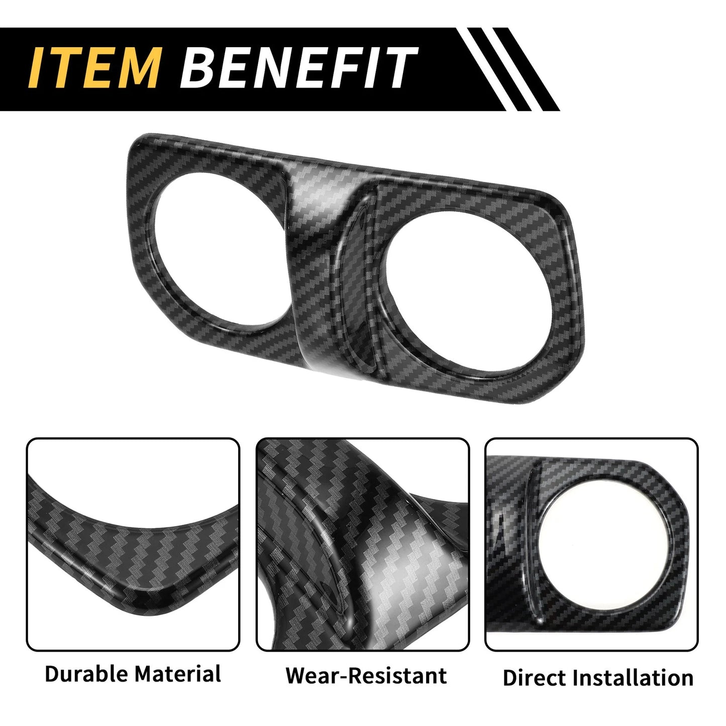 Rear Air Vent AC Outlet Panel Cover for Jeep Carbon Fiber Black