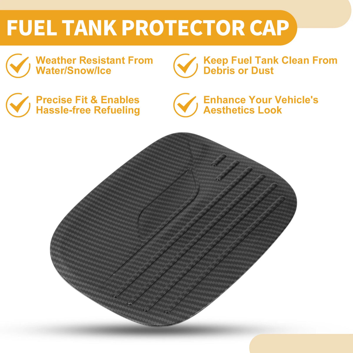 Fuel Tank Door Cap for Ford Explorer 2020-2025 Gas Tank Flap Carbon Fiber