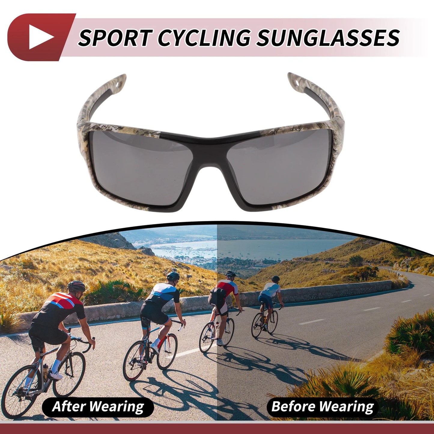 Motorcycle Riding Goggles Gray Lens Yellow Leaves Frame Tri-acetel Cellulose