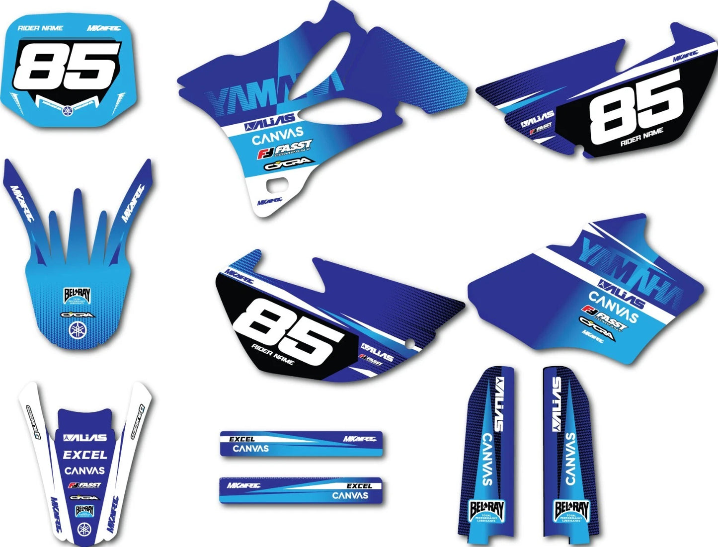 Custom Graphic Kit for YAMAHA YZ85 (2003-2014) - Bribe Style Stickers