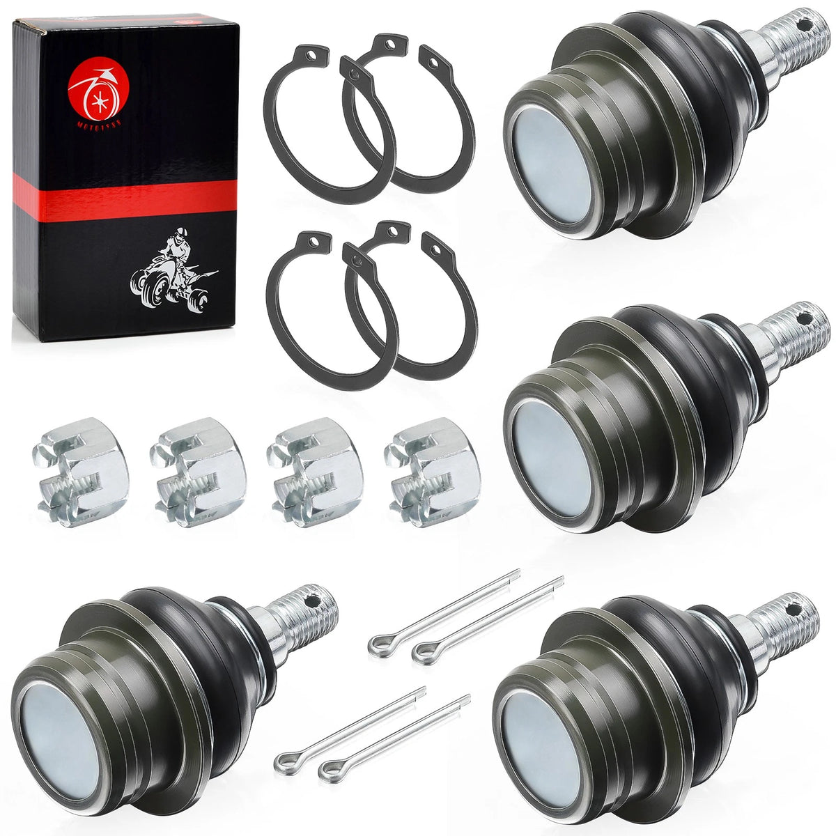 4x Upper & Lower Ball Joints for Suzuki KingQuad 750 LTA750X (2008–2023)
